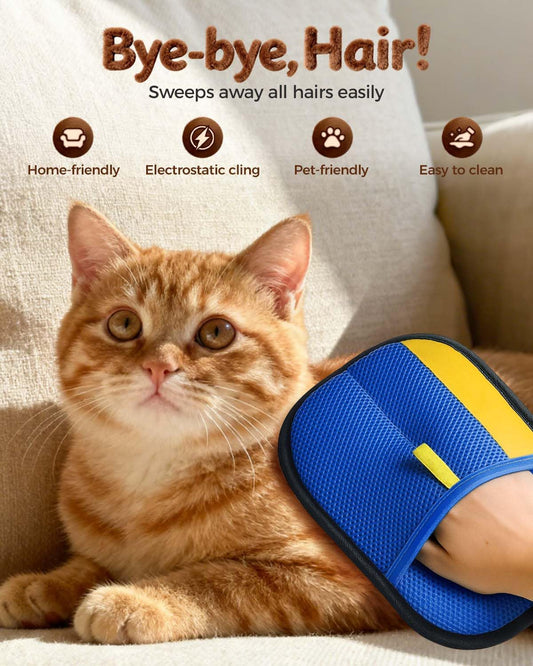 Pet Hair Removal Glove, Upgraded Thickened Pet Hair Remover Glove for Cats & Dogs, Reusable Powerful Cat Grooming Gloves, Pet Hair Remover Tool for Clothing, Couch, Furniture, Car Seats