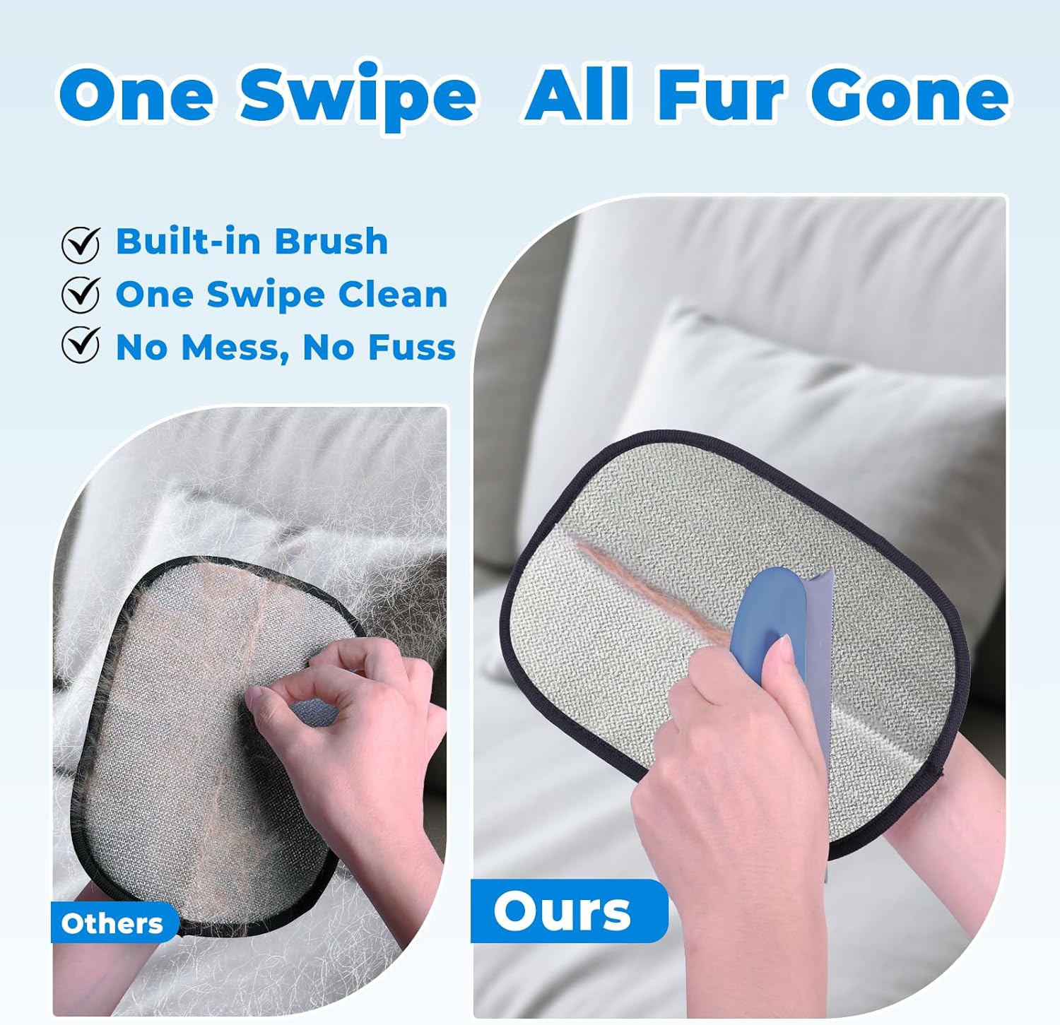 GRENTY 2 PCS Pet Hair Removal Glove for Dogs & Cats, Upgraded Five-Finger Electrostatic Magic Brush Pet Hair Remover, Pet Hair Removal Tools for Clothing, Carpet, Sofa Gaps, Car Seat