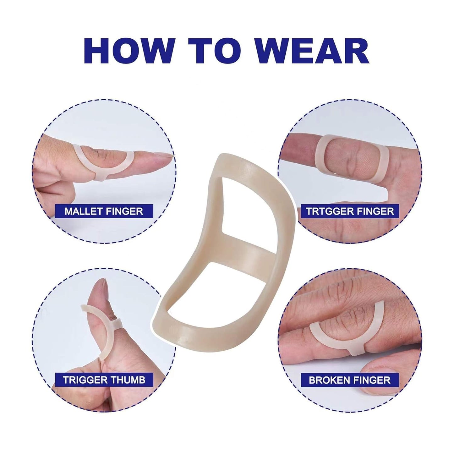 6 pcs Oval Finger Splint and 2 pcs Trigger Finger Splints for Arthritis, Trigger Finger,Mallet Fingers - Comfortable and Effective Pain Relief Finger splints For Thumb, Index, Middle, Pinky or Ring Finger (Size 2,2,3,3,4,4)